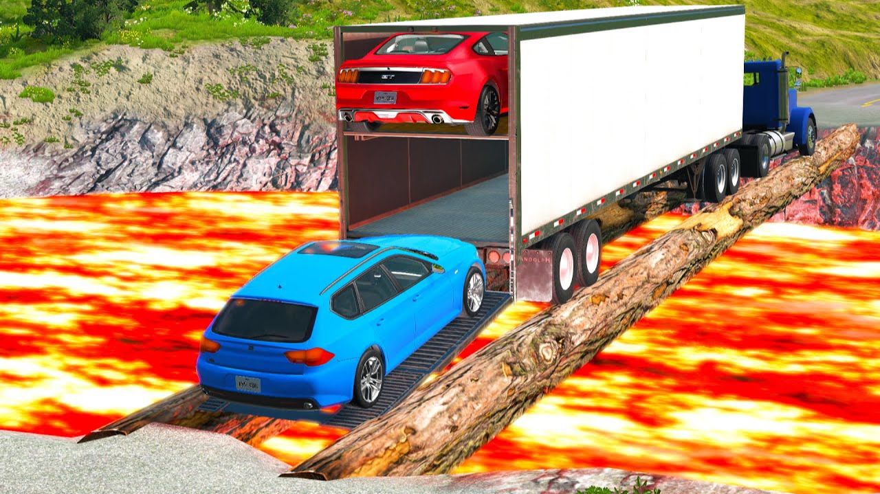 Автомобили против лавы #1 😱 | BeamNG.Drive | Бемиджи Драйв смотреть онлайн