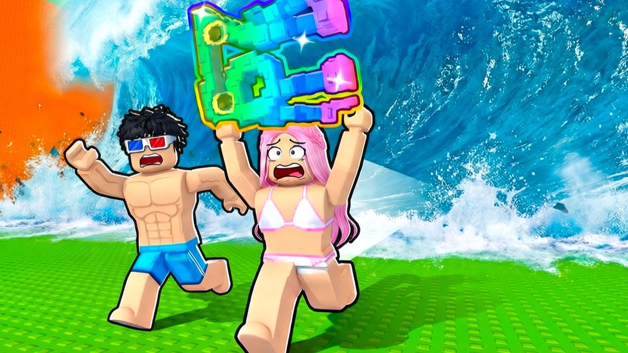 🌊🏃УБЕГИ ОТ ЦУНАМИ С БРЕЙНРОТОМ В РОБЛОКС! ШЕДИ И ЛЕСКА ROBLOX смотреть онлайн