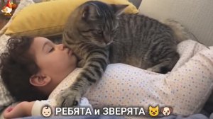 Ребята и зверята от ИИ милое видео для души и радости 👶🏻😺🐶 (27)