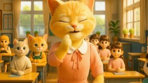 Кошка кричит на учеников