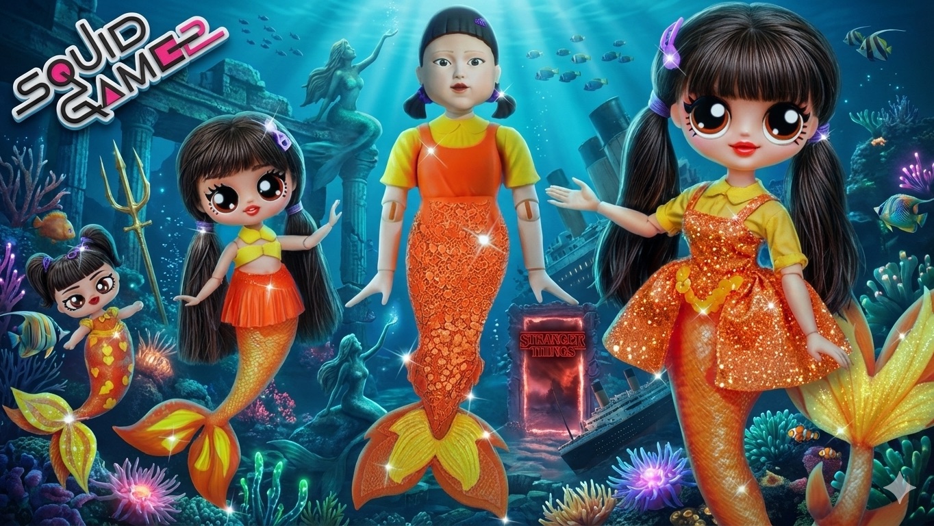 Куклы – русалки растут в Игре в Кальмара 2! 32 идеи для кукол ЛОЛ ОМГ ! смотреть онлайн