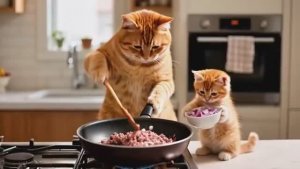 Мурзик и Мама-котика делали и продавали хот-доги, чтобы купить любимый игрушечный замок