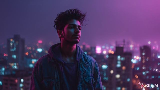 Парень смотрит на ночной город смотреть онлайн