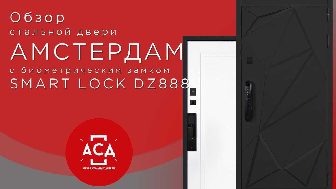 Стальная дверь Амстердам с биометрическим замком Smart lock DZ888 смотреть онлайн