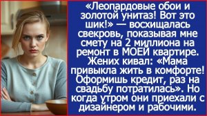 Леопардовые обои и золотой унитаз! Свекровь, протянула мне смету | ИСТОРИИ ИЗ ЖИЗНИ | АУДИО РАССКАЗЫ