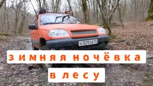 Ночь в зимнем лесу в Ниве и палатке. Штурмуем вершину.