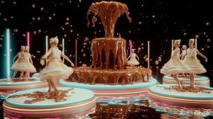 Карамельный фонтан. Красивый танец