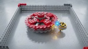 Гигантская битва LEGO Beyblade против мини-спиннера