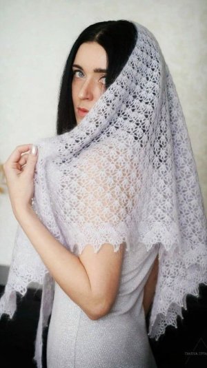 МК Узор для шали крючком.Схема в конце ролика