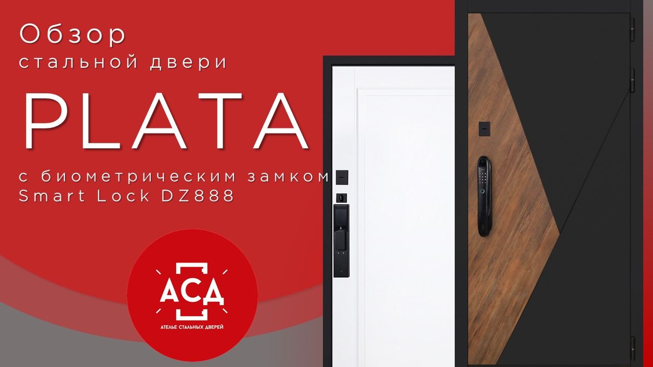 Стальная дверь Plata с биометрическим замком Smart lock DZ888 смотреть онлайн