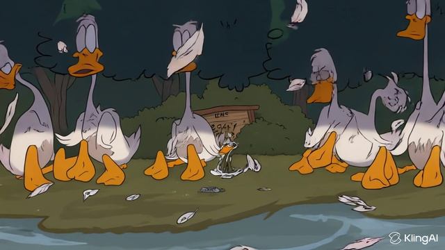 Мультяшные гуси у пруда смотреть онлайн