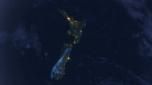 Бесплатное видео футаж, Планета Земля Ночью Австралия Новая Зеландия. Космос с Орбиты. Ночной Глобус