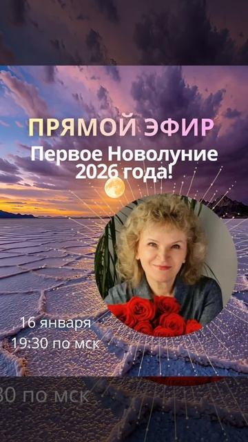 Прямой эфир 16.01 в 19:30  Первое Новолуние 2026 года