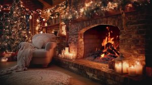 🕯️ Cozy Christmas Night by the Fireplace _ Gentle Jazz Piano for Calm & Focus