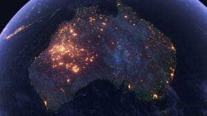 Бесплатное видео футаж, Планета Земля Ночью Австралия Новая Зеландия. Космос с Орбиты. Ночной Глобус