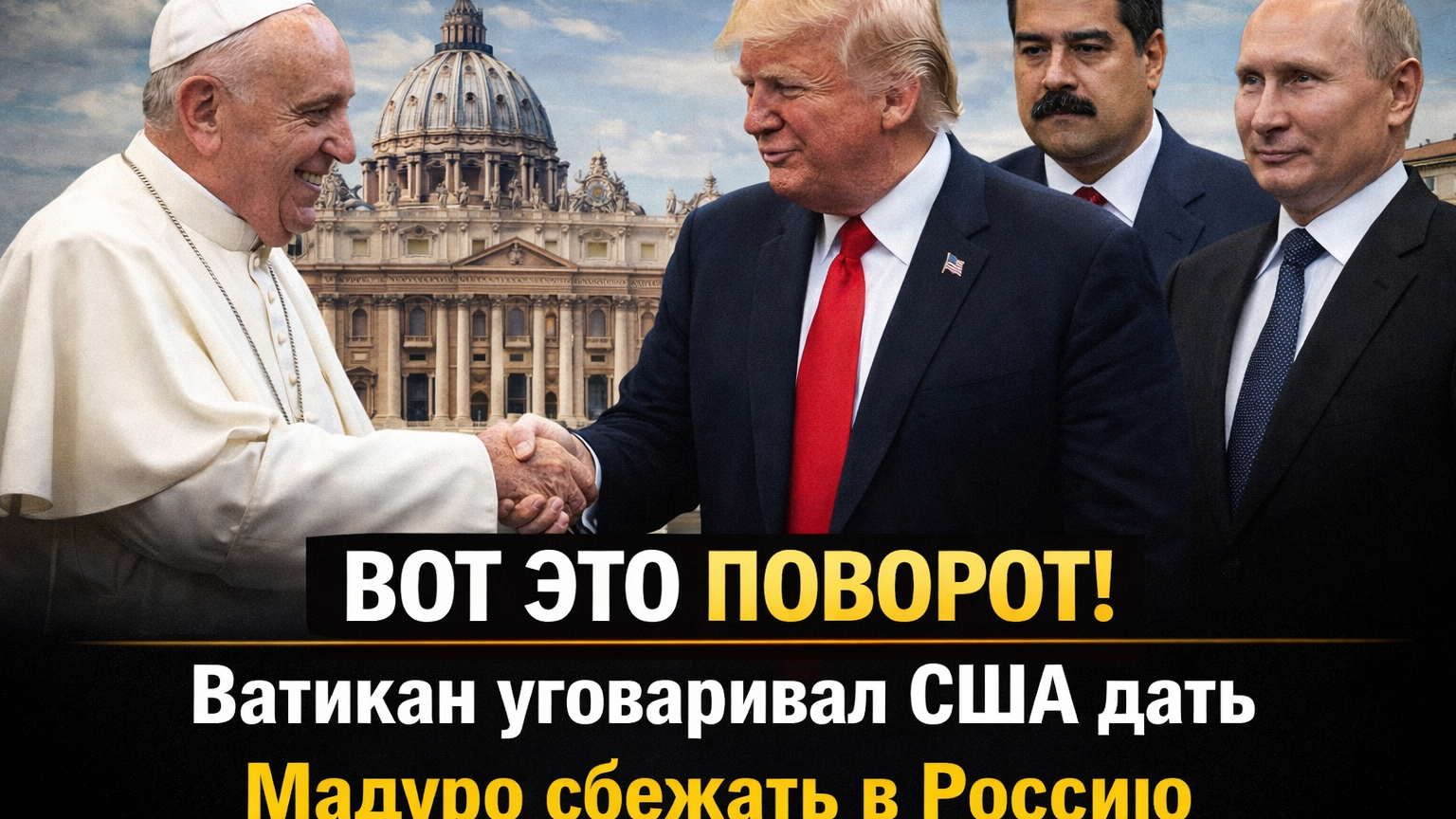 Ну и ну! Ватикан уговаривал США дать Мадуро сбежать в Россию смотреть онлайн