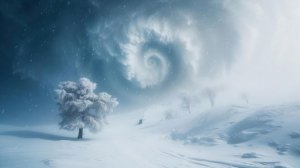 Метель . Падающий снег. Звуки сильного арктического ветра.