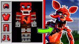 АНИМАТРОНИК ФОКСИ МУТАНТ ПРОТИВ ИГРОК ФНАФ В МАЙНКРАФТ! БРОНЯ ИЗ МОНСТРОВ В MINECRAFT MOB ARMOR FNAF