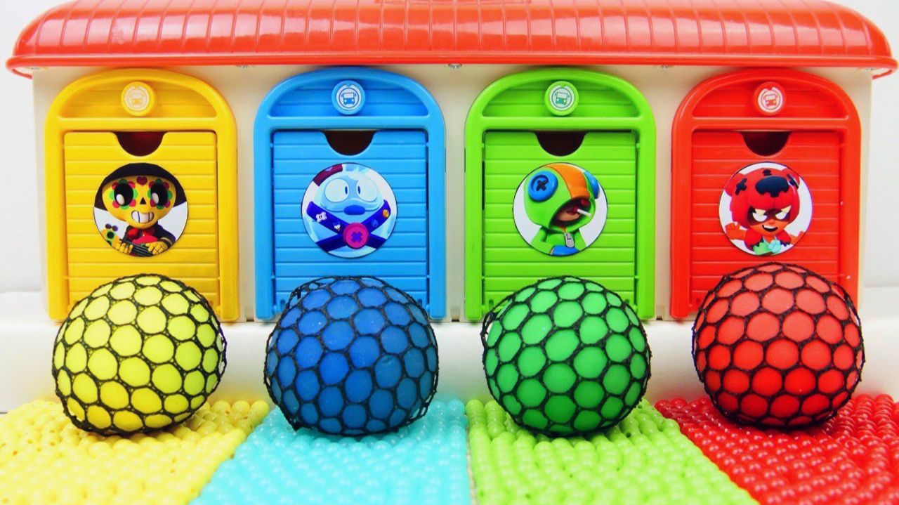 Мультики для детей. Яркие антистрессики у цветных гаражей. Мультики для малышей смотреть онлайн смотреть онлайн