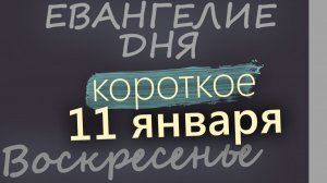 11 января Воскресенье Евангелие дня 2026 короткое!