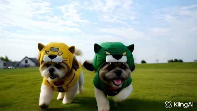 Две собаки в костюмах