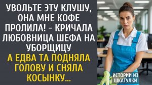 Увольте эту клушу, она кофе пролила! - кричала любовница шефа на уборщицу… А едва та сняла косынку…