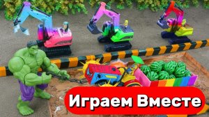 МУЛЬТИКИ ПРО МАШИНКИ И СУПЕРГЕРОЕВ ДЛЯ ДЕТЕЙ 🚗 ИГРУШЕЧНЫЕ ГРУЗОВИКИ И ХАЛК ! АСМР ИГРУШКИ