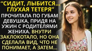 На ужине с родителями жениха, глухая девушка сделала вид, что не понимает.| Реальная история