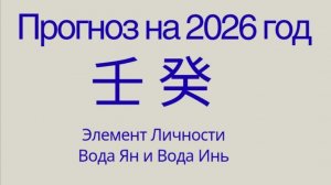 Прогноз Ба-цзы на 2026 год по Элементам Личности Вода Ян и Вода Инь!