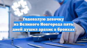 Годовалую девочку из Великого Новгорода пять дней душил арахис в бронхах