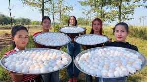 Изумительный рецепт приготовления стир-фрай из 300 яиц с рисом по-деревенски. Кухня Азии