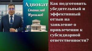Как подготовить убедительный отзыв на заявление о привлечении к субсидиарной ответственности