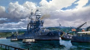 Линкором Аризона во время атаки Японцев на Перл-Харбо