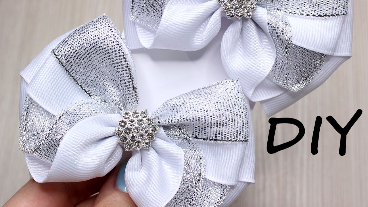Блеск и красота в одном аксессуаре. Мастер-класс бант из лент смотреть онлайн