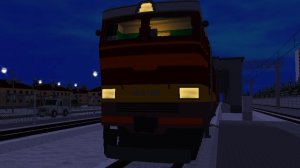 Проезжающие поезда ночью в игре SkyRail