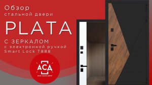 Стальная дверь Plata с умной электронной ручкой Smart lock t888