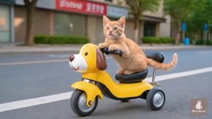 Котик и велосипед