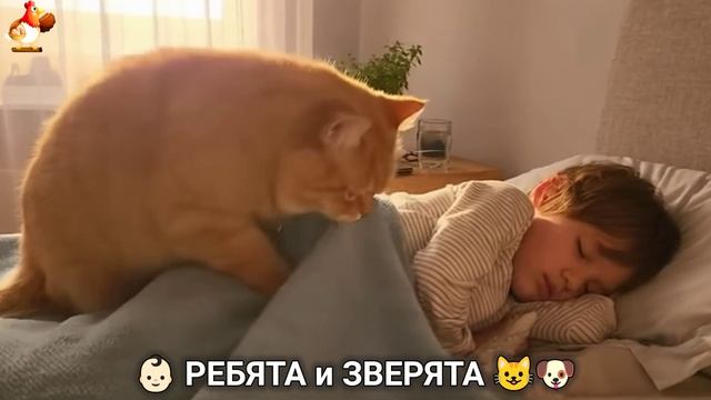 Ребята и зверята от ИИ милое видео для души и радости 👶🏻😺🐶 (28)