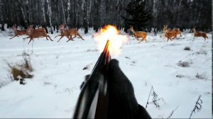 Зрелищная охота с Дробовиком. На Переходе Добыл Косулю.