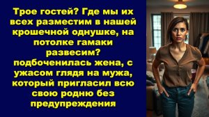Трое гостей? Где мы их всех разместим в нашей крошечной однушке, на потолке гамаки развесим