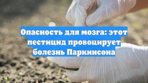 Опасность для мозга: этот пестицид провоцирует болезнь Паркинсона