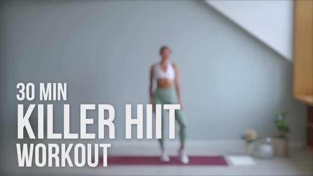 30 MIN KILLER HIIT Workout - No Equipment - No repeats, Full Body Cardio Home Workout - ANNA смотреть онлайн