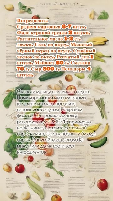 "Курица по-французски с картошкой в духовке".