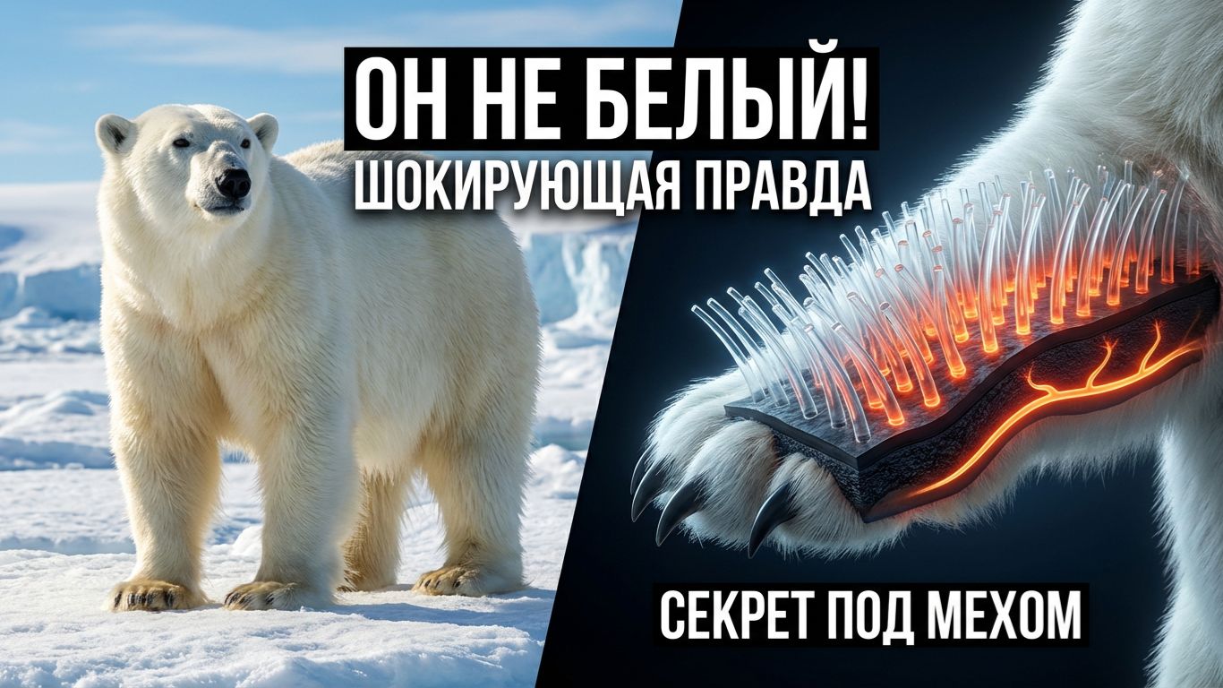 почему белый медведь белый? Иллюзия Арктики: Почему белый медведь на самом деле НЕ белый?