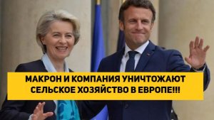 МАКРОН И КОМПАНИЯ УНИЧТОЖАЮТ СЕЛЬСКОЕ ХОЗЯЙСТВО В ЕВРОПЕ!!! ЖДЕТ НОЖКИ БУША В ЕС!!!