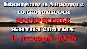Евангелие дня 11 ЯНВАРЯ 2026 с толкованием.  Апостол дня.  Жития Святых.