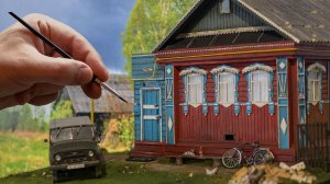 Диорама. Дом в деревне. В масштабе 1/35. Моделизм