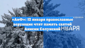 «АиФ»: 12 января православные верующие чтят память святой Анисии Солунской