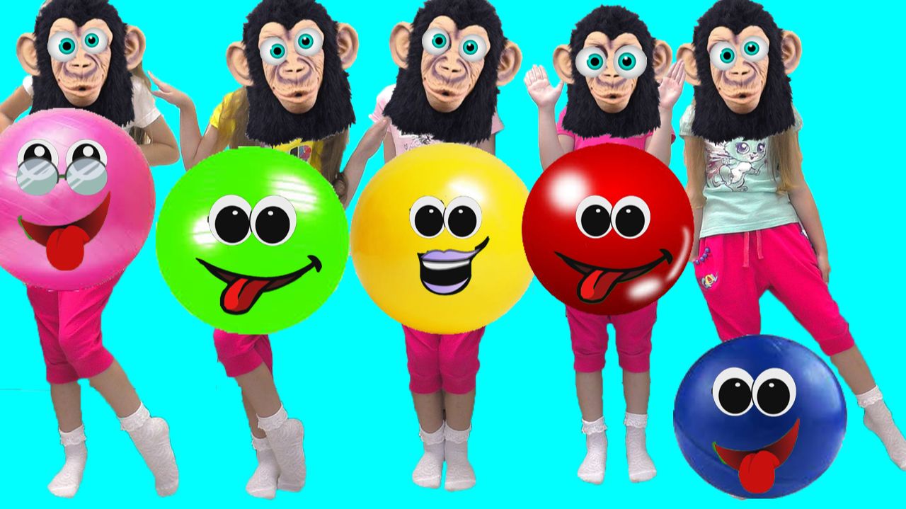 Детская песенка для малышей про пять обезьянок  / Видео для детей / Большой сборник детских песенок смотреть онлайн