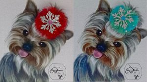 МК: Новогодние бантики для животных из фатина со снежинкой